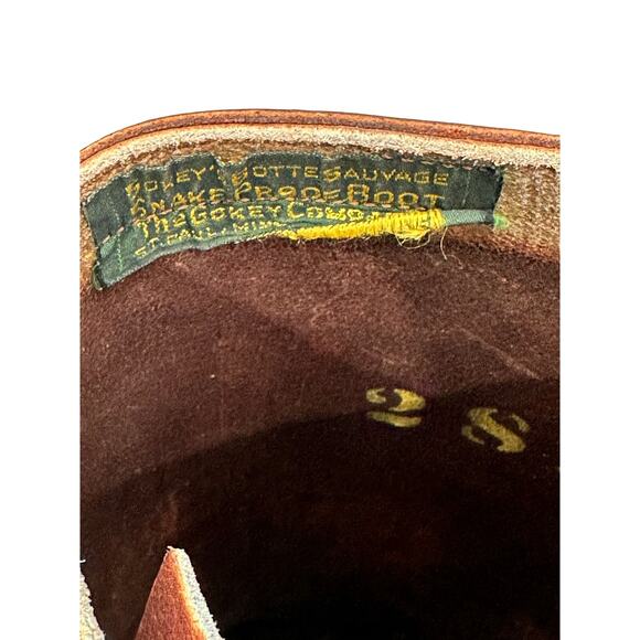 Gokey USA Vintage 'Botte Sauvage' Snake Proof 17" Boots Men Size 8.5 B-Excellent - Picture 9 of 16